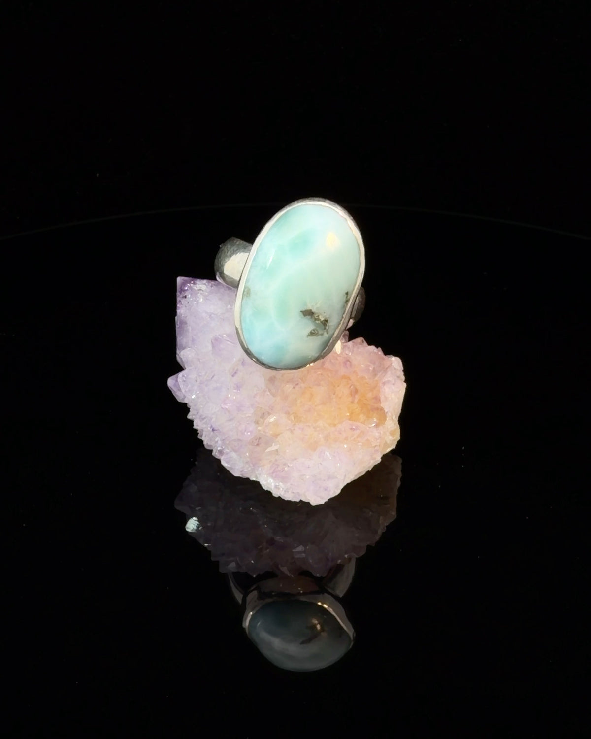 Larimar Ring in Sterling