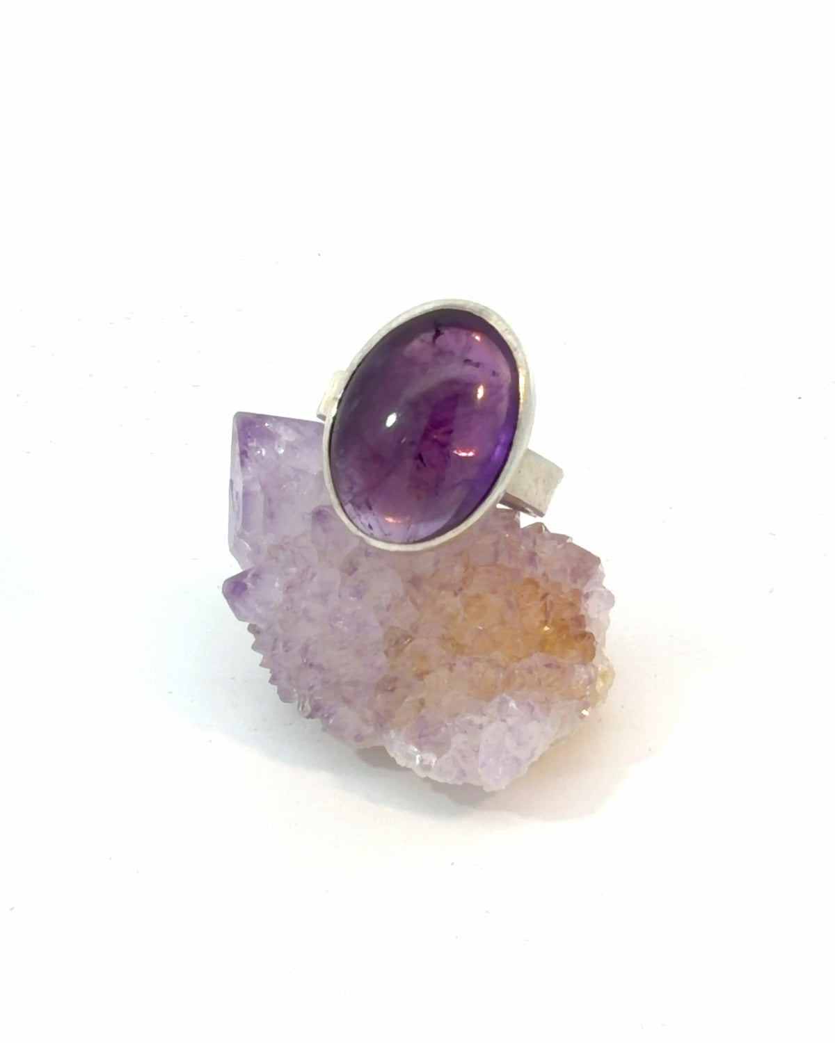 Oval Amethyst Ring in Sterling