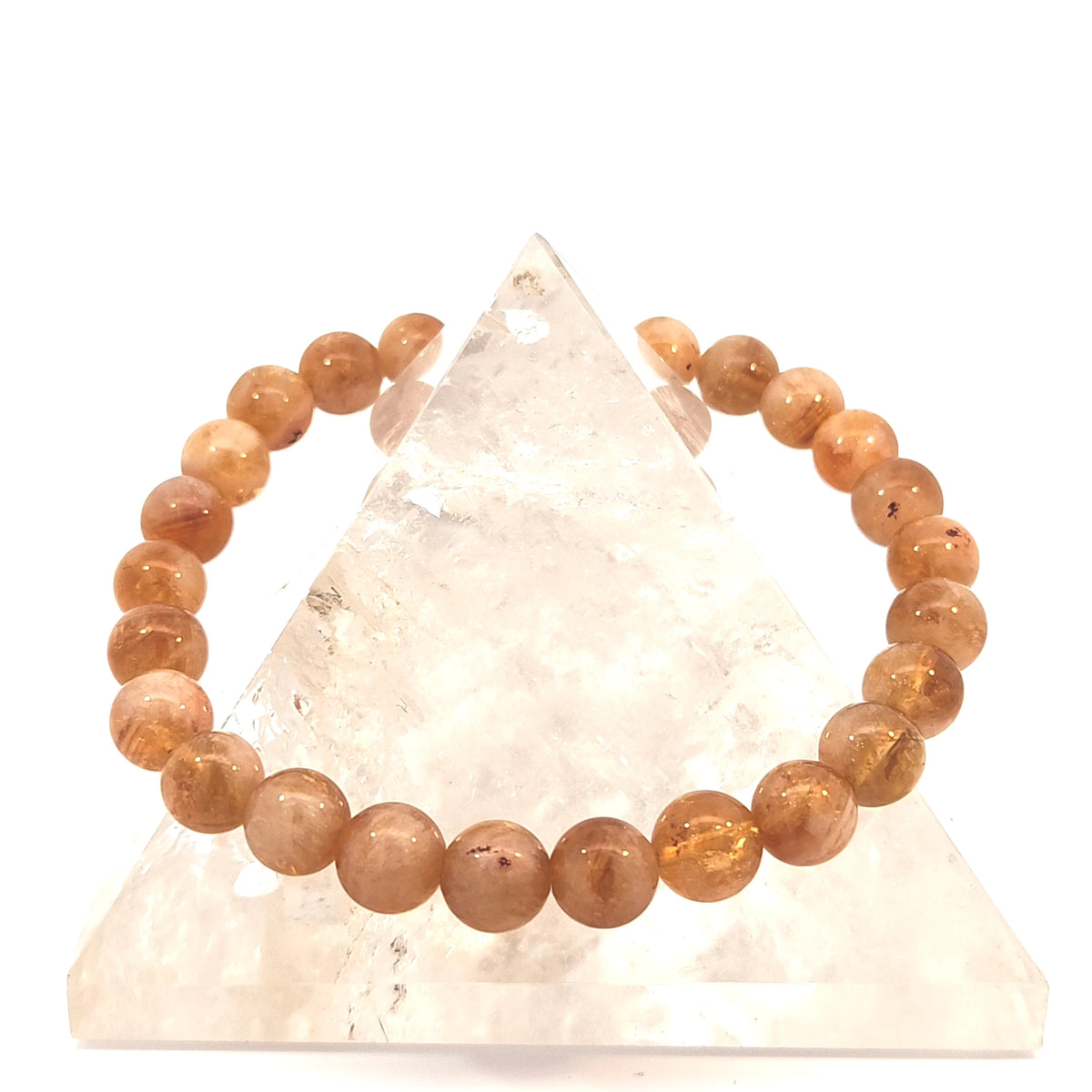 Golden Citrine stretch bead bracelet