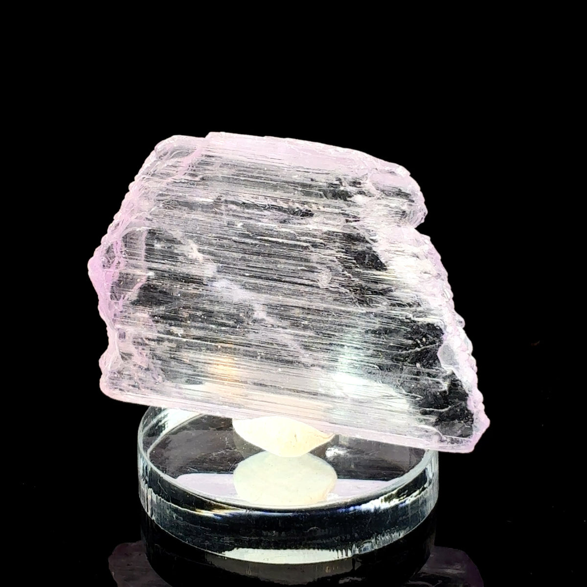 Natural Pink Kunzite crystal from Brazil, 8.4 gram mineral specimen measuring 32 x 24 x 4 mm