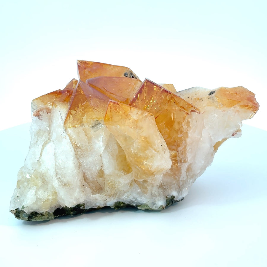 Heat-treated Citrine Quartz crystal cluster from Brazil, 260 grams, measuring 85 x 48 x 52 mm