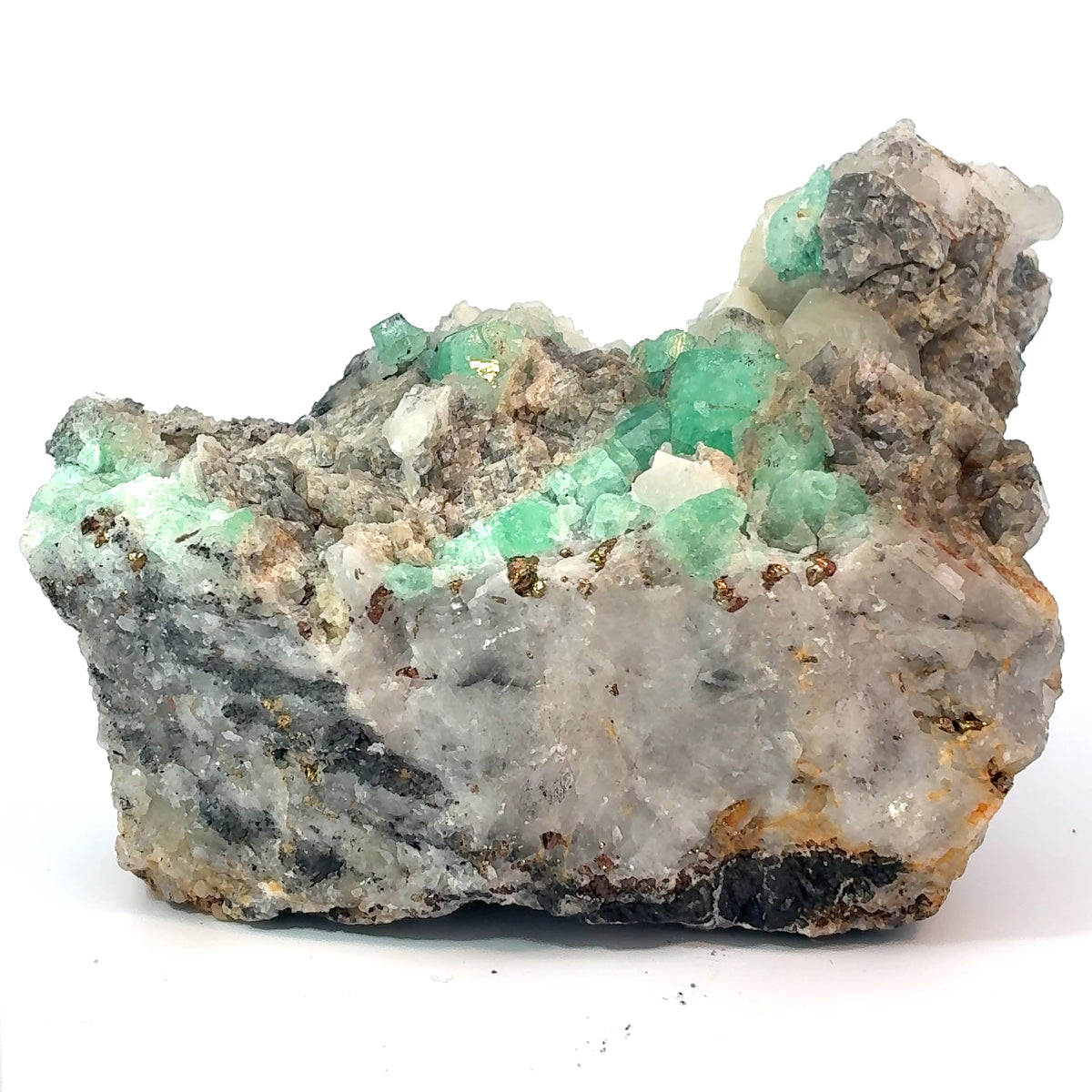 Natural Emerald on matrix with Quartz and Pyrite from Muzo, Colombia, 333.8 gram mineral specimen