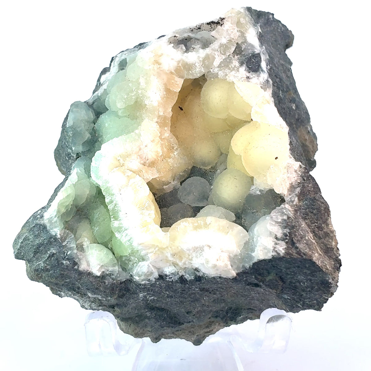 Natural multicolored Prehnite mineral specimen from New Jersey USA, 274 grams, measuring 76 x 65 x 38 mm