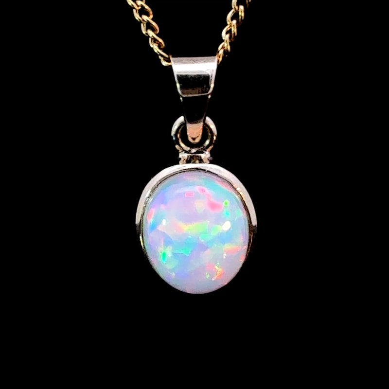 AAA Grade Ethiopian Opal in 14K Gold – Natural Opal Jewelry, 19 x 10 mm