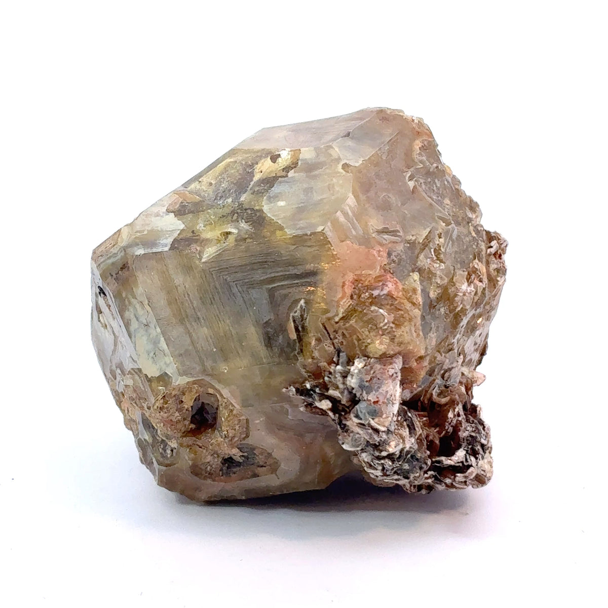 Natural green and brown Garnet crystal specimen from Africa, 75.5 grams, measuring 40 x 34 x 33 mm