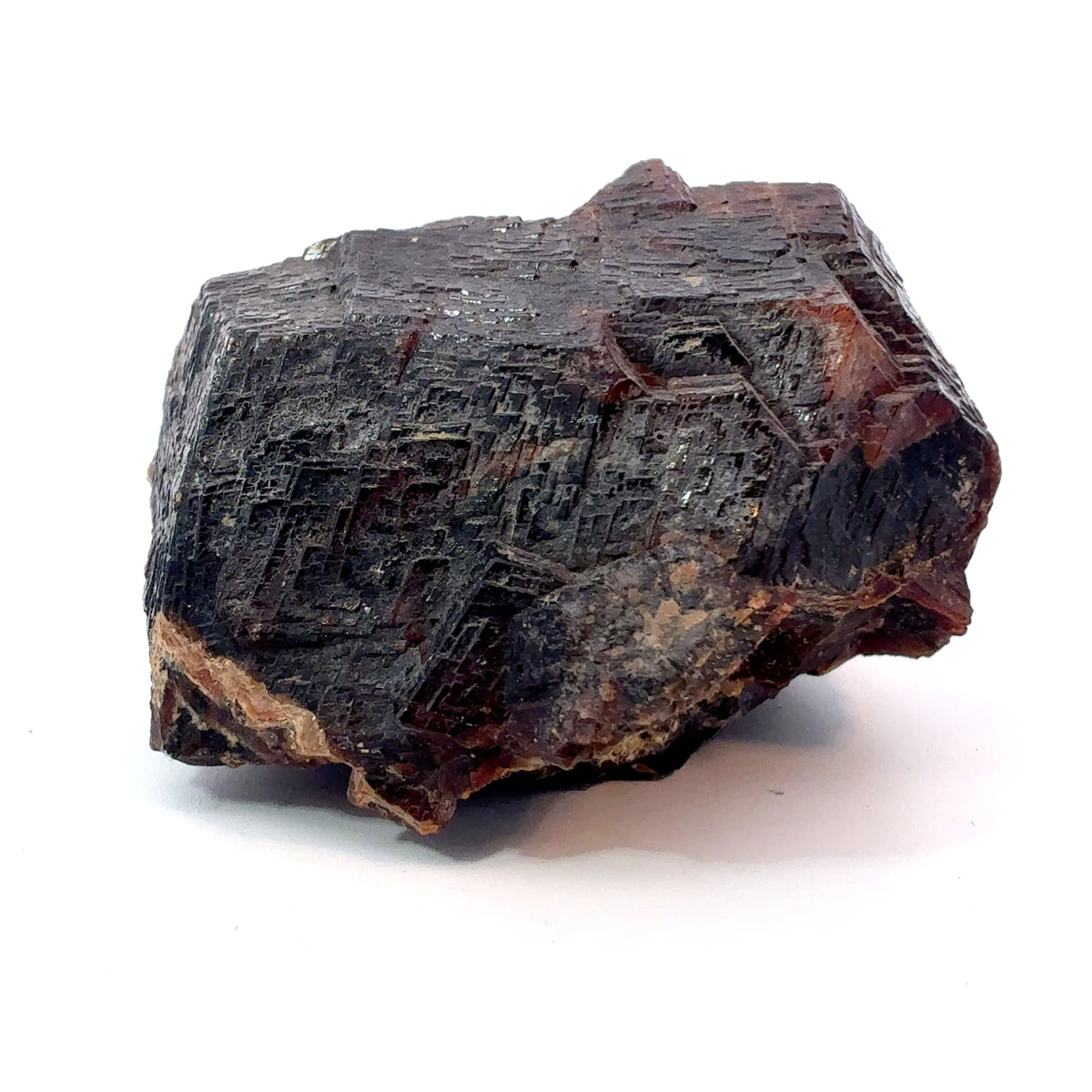 Natural etched Peruvian Red Garnet crystal mineral specimen, 94.4 grams, measuring 47 x 43 x 30 mm