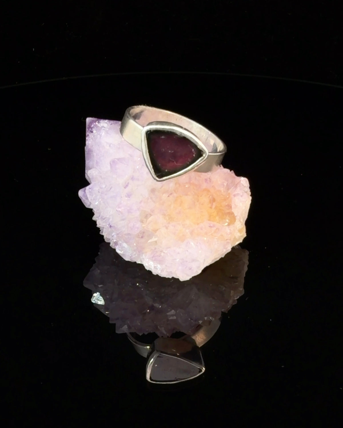 Watermelon Tourmaline Ring in Sterling Silver