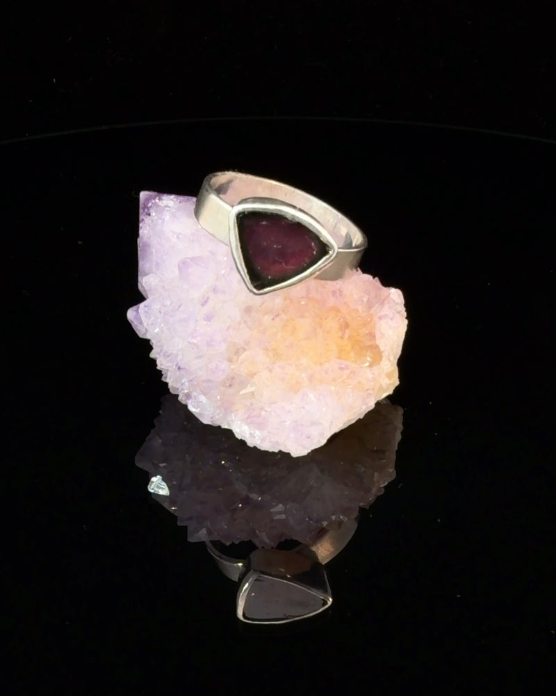 Watermelon Tourmaline Ring in Sterling Silver