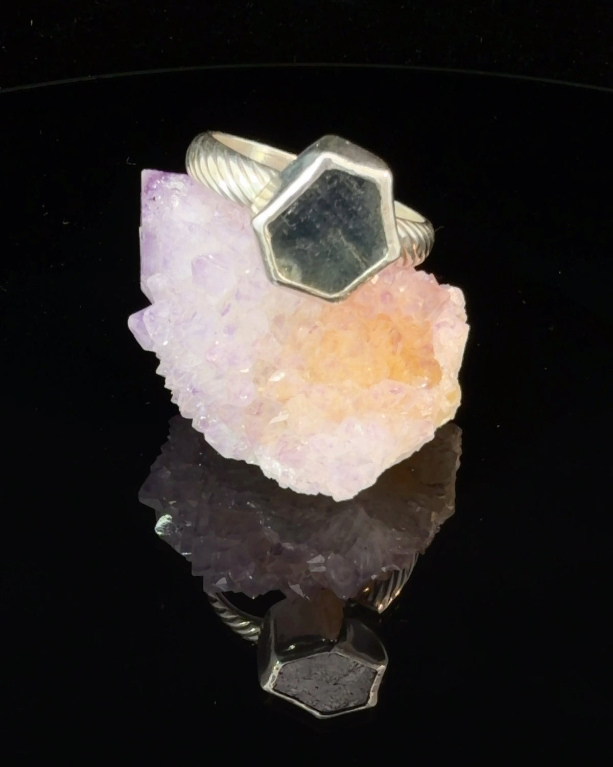 Raw Sapphire Twisted Band Ring