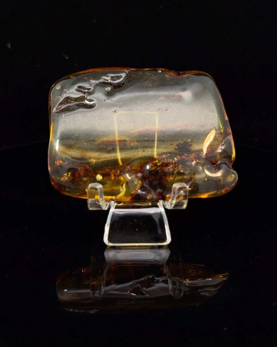 Polished Baltic Amber Gemstone with Natural Inclusions