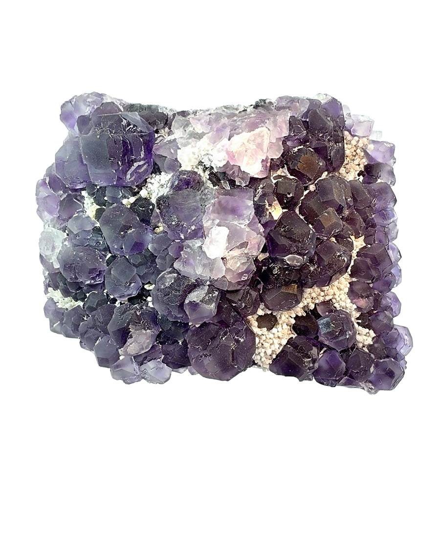 Natural Deep Purple Fluorite Crystal Cluster Mineral Specimen