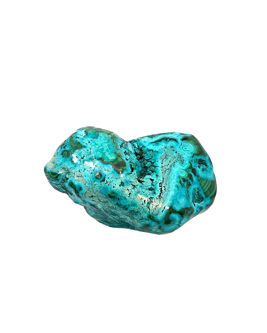 Polished Natural Chrysocolla and Malachite Mineral Specimen