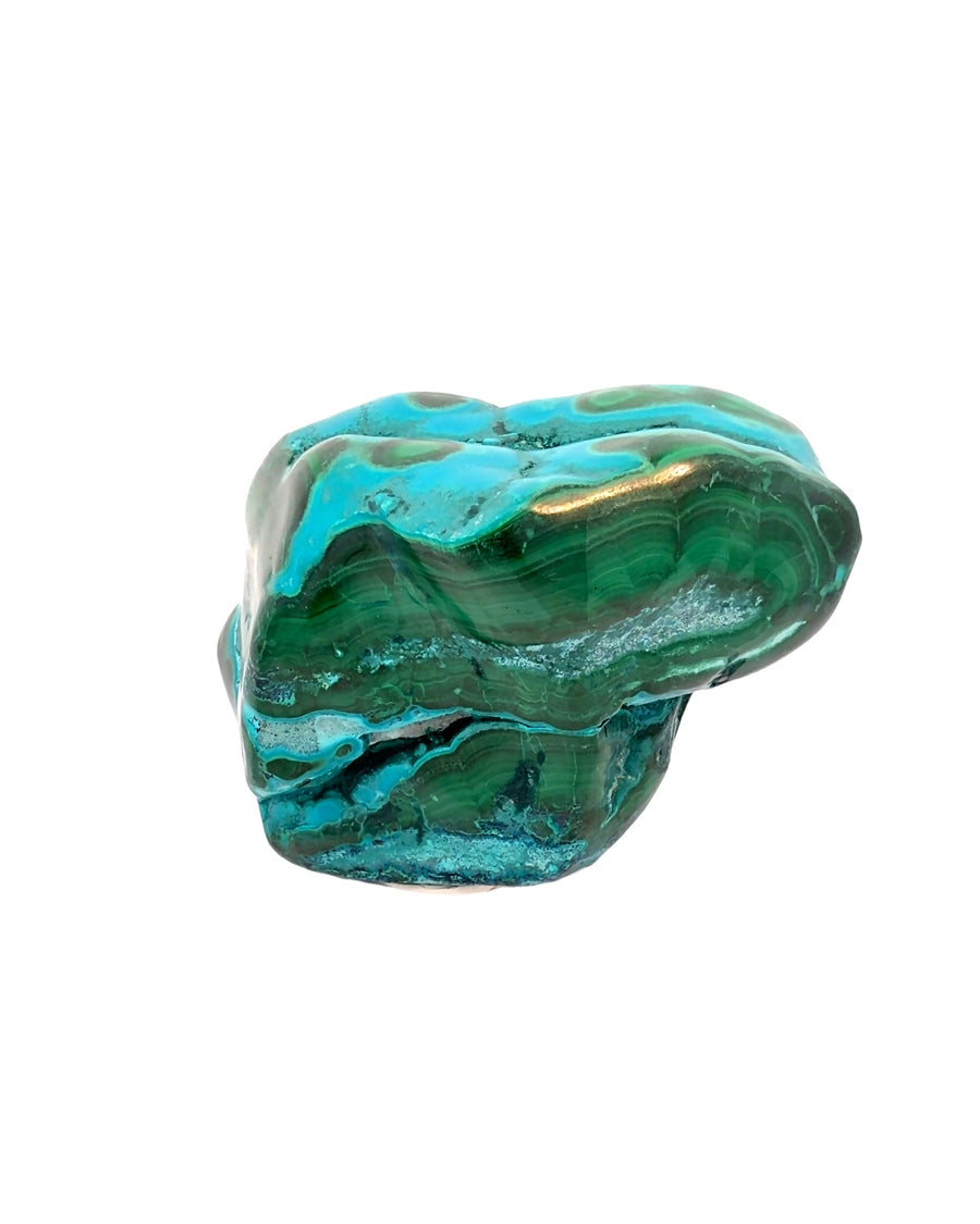 Polished Chrysocolla and Malachite Mineral Specimen