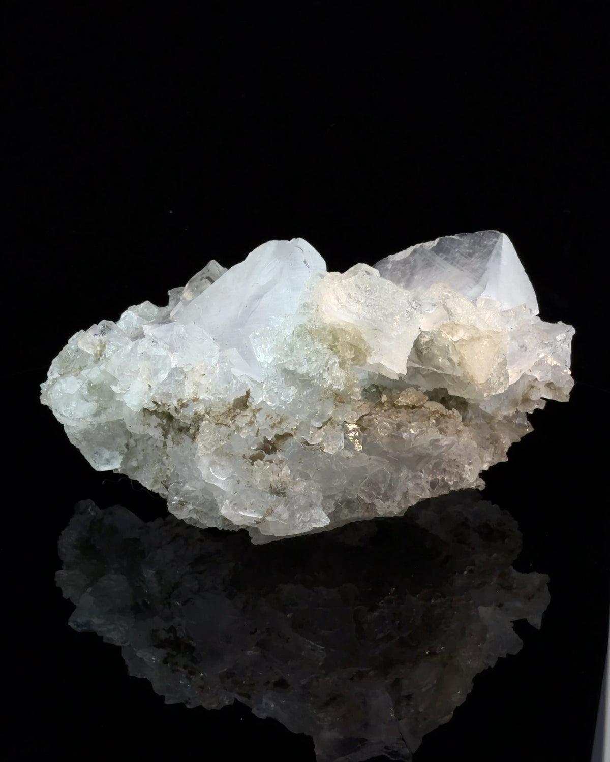 Natural Fluorite and Calcite Crystal Cluster