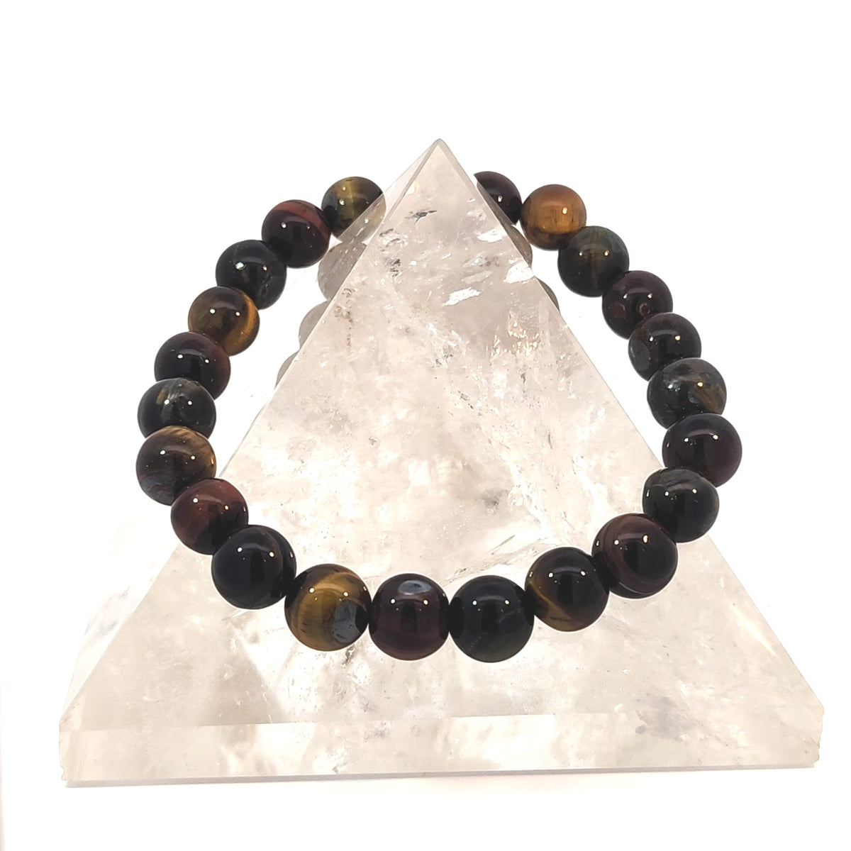 Stretch Bracelet - Red and Blue Tigers Eye
