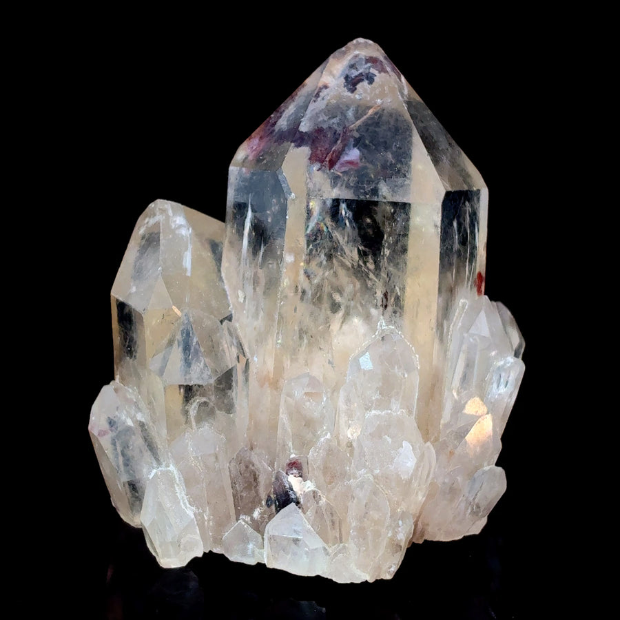 Natural Kundalini Citrine crystal cluster with red hematite inclusion from Congo Africa weighing 92.6 grams measuring 50 x 41 x 53 mm.