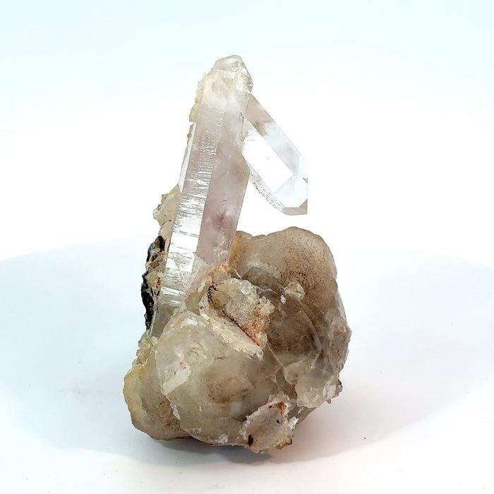 Amethyst on Calcite with Gem Clear Quartz Crystal | Natural Mineral Specimen | 73.6g