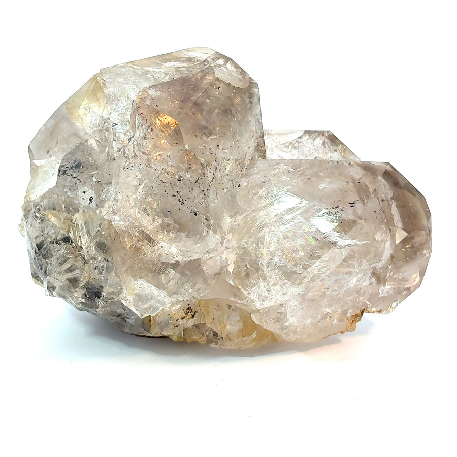 Large natural Herkimer Diamond quartz crystal cluster from Herkimer County, New York weighing 225 grams with clear double-terminated quartz crystals.