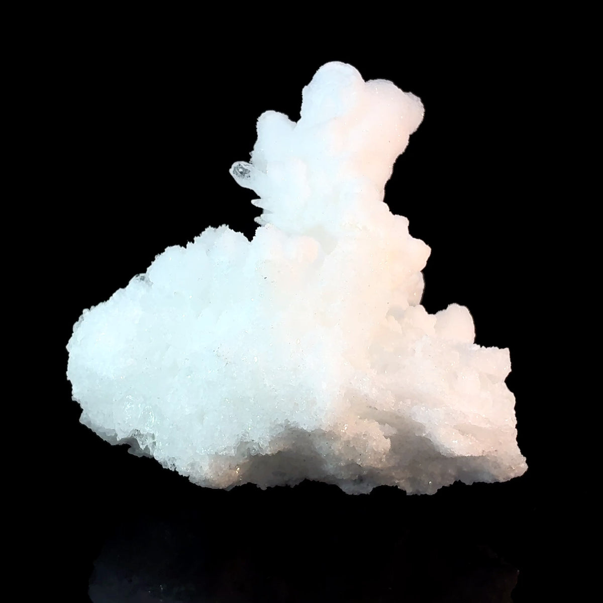 Natural white aragonite crystal specimen from Mexico, 90 grams, measuring 58 x 42 x 54 mm
