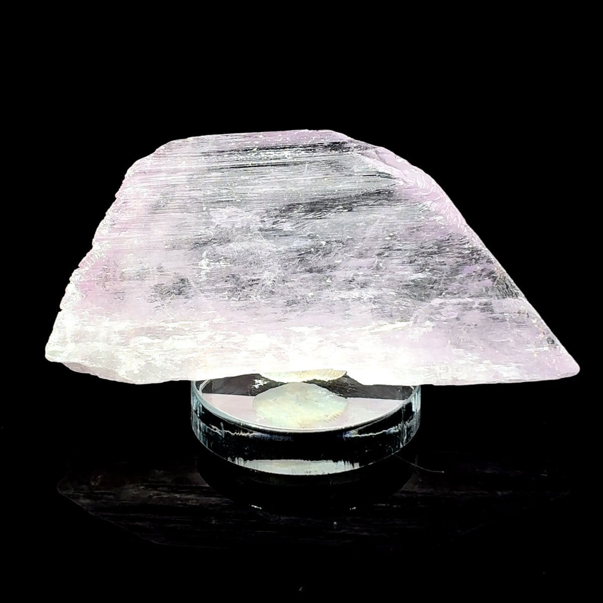 Natural pink kunzite crystal specimen from Afghanistan, 23.2 grams, measuring 57 x 27 x 8 mm