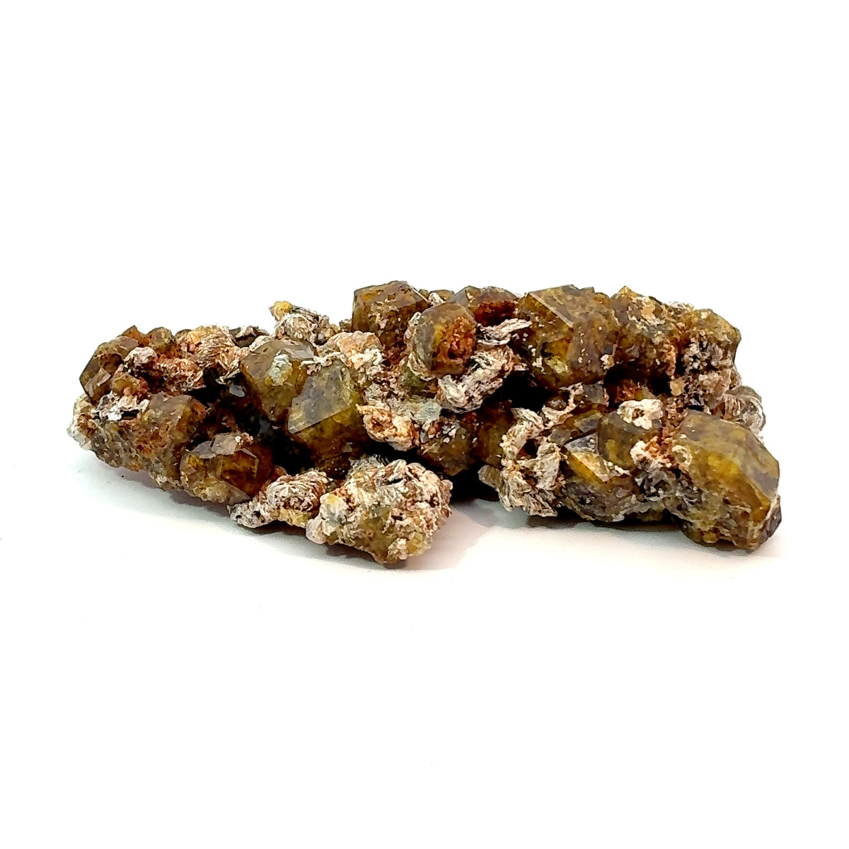 Natural Green Garnet crystal cluster with Muscovite mica from Africa, 30.2 gram mineral specimen measuring 61 x 31 x 17 mm