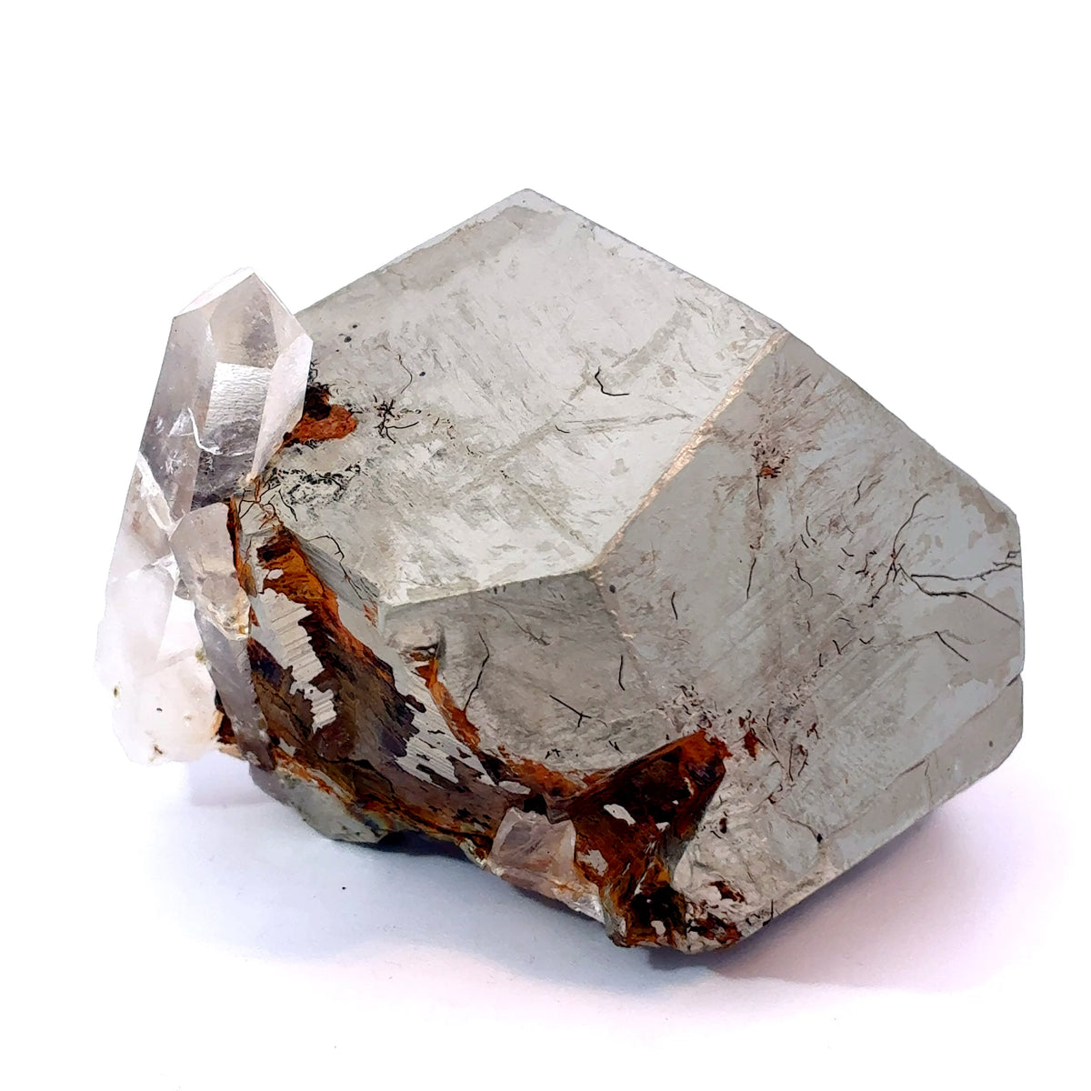 Large natural Pyrite crystal with single Quartz crystal from Spruce Ridge Washington, 191.4 gram mineral specimen